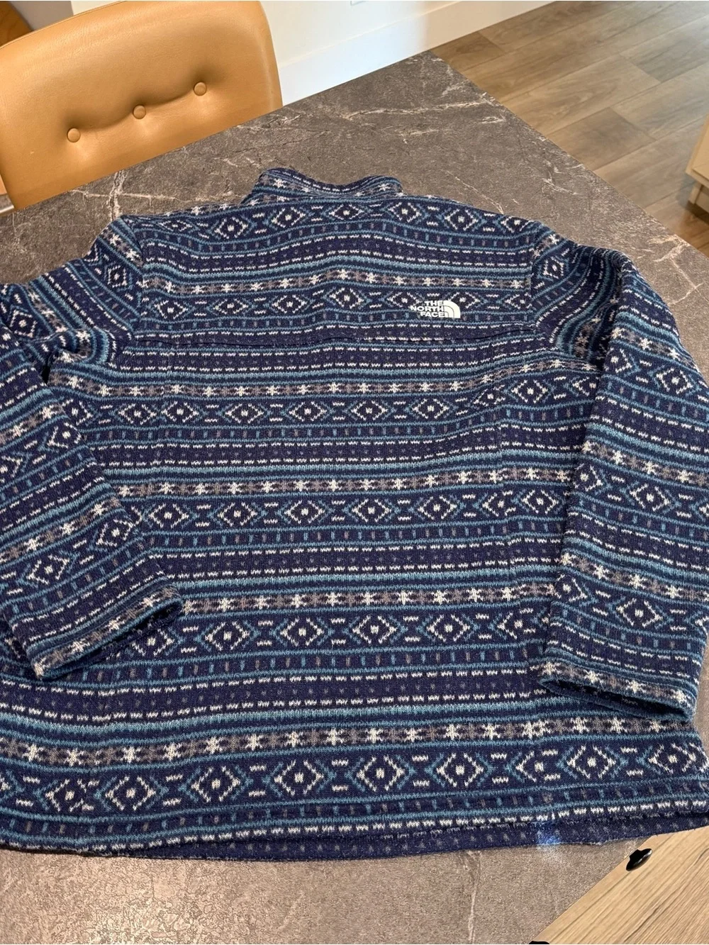 The North Face Tsillan fleece pullover sweatshirt fair isle blue XL men’s